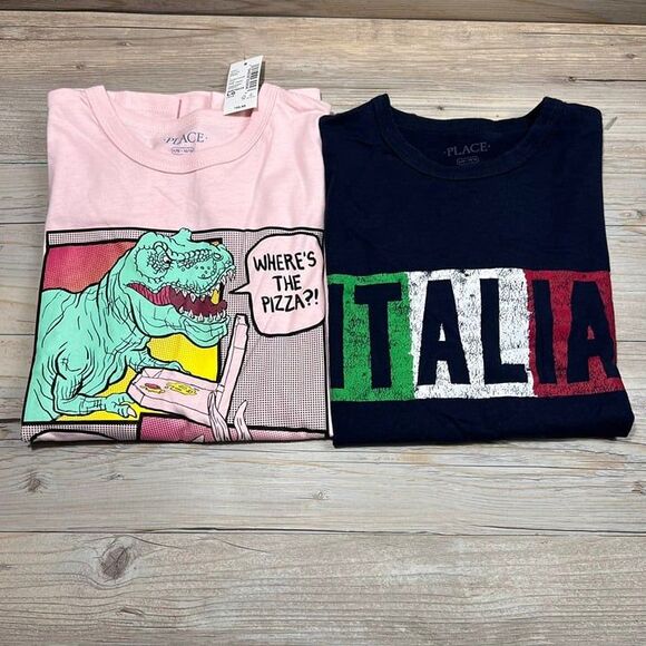 Boys Childrens Place T Shirts Dinos and Italia - Picture 1 of 5